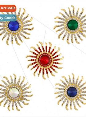 Europe diamond brooch female su corsage sunflower pin versat