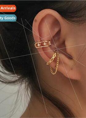 che hollow metal zirconia ear bone clip female Korea simple