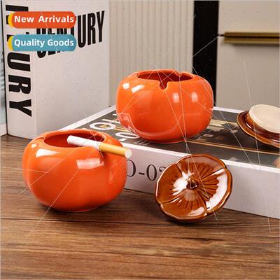 Ceramic household ashtray persimmon things as you  lid anti-