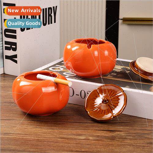 Ceramic household ashtray persimmon things as you  lid anti-