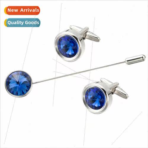 French Shirt Cufflinks Crystal 3 Pcs Cufflinks Business Unim