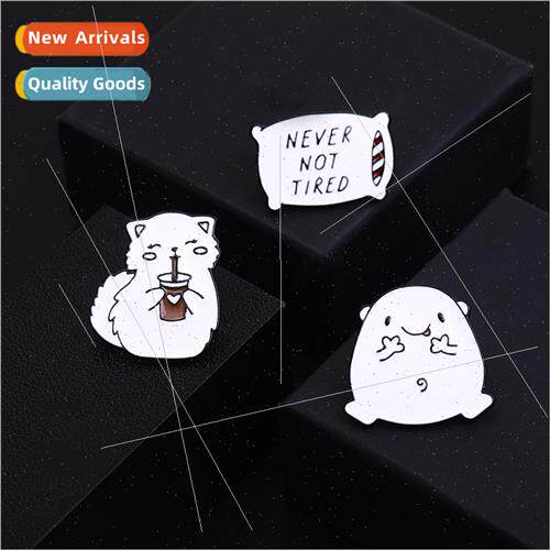 New cute cartoon metal brooch whe cat badge creative animal