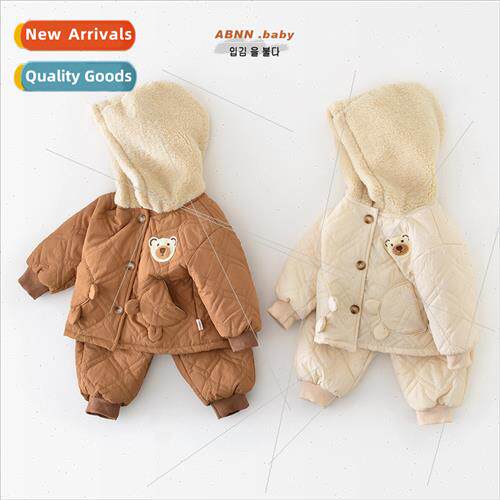 Baby cotton su su infant bear hooded quilted cotton warm win