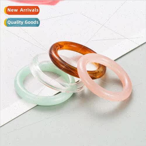 spring summer  solid color resin four mounted ring Europe si