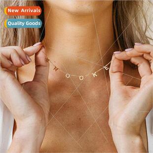Stainless steel monogram necklace ladies collarbone chain DI