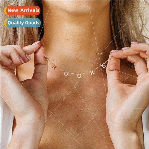 Stainless steel monogram necklace ladies collarbone chain DI