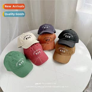 duck tongue cap Letter washed children fall soft embroidery