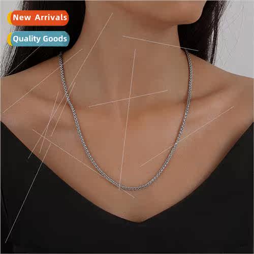 Fashion stainless steel flower basket chain necklace hipster