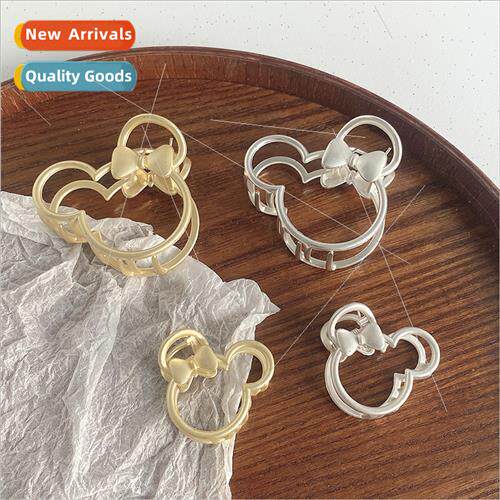 Korea metal matte Mouse hollow flower size grab clip hair cl