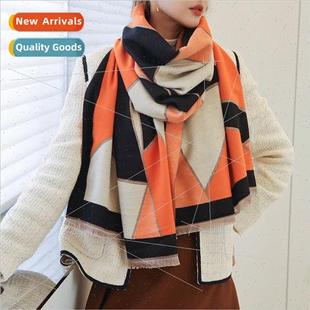 scarf fall air 2023 take warm colorful winter new Korean