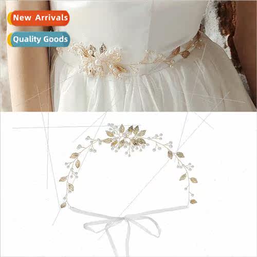 mple floral wedding dress waist jewelry handmade diamond bel