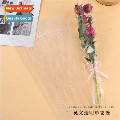 English transparent single bag waterproof roses T-shaped bag