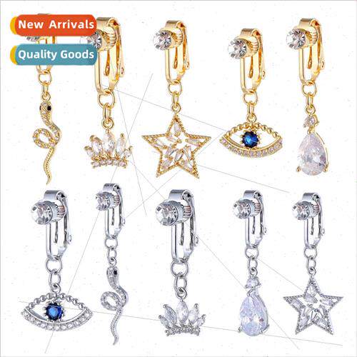 No piercing fake navel clasp Europe variety pendant set zirc