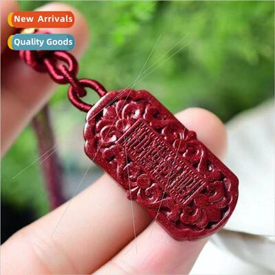 High-content cinnabar lucky pendant Purple gold cinnabar pen