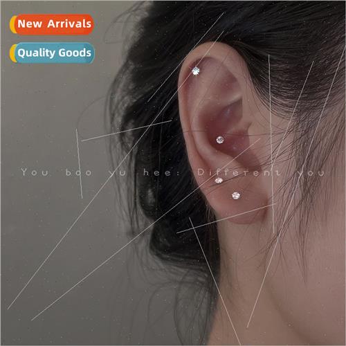 lver needle compact earrings female niche sense raising ear - 实物图
