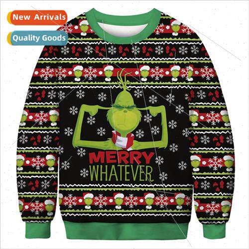 2022 Christmas Pattern 3D Printed Mens and Womens Loose Casu
