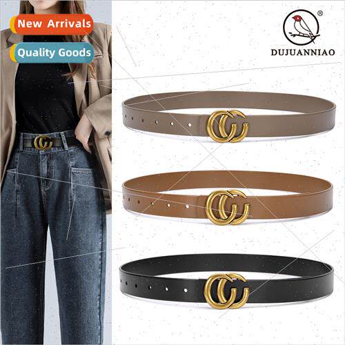 Alphabet premium sense leather belt ladies big  hundred deco