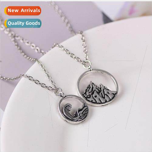Europe necklace female sea oath pendant two pieces couple  a