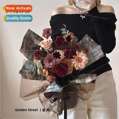 Christmas new quiet luxury paper flower wrapping paper bouqu