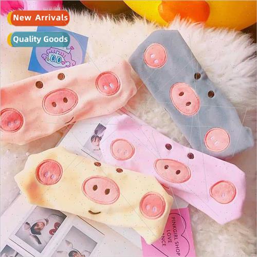 Korea cute cartoon hair bands pig makeup wash face mask embr