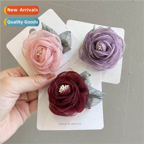 Organza flowers hair clips princess hair accessories super f