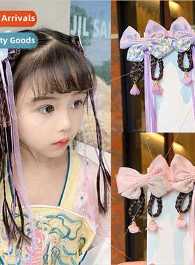 Korean  small fresh bow tassel ribbon hair clips hanfu ancie