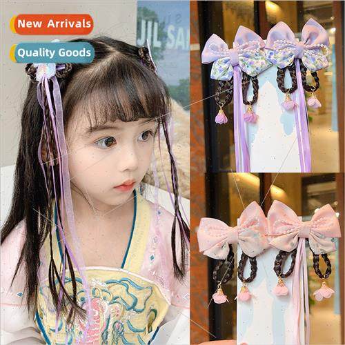 Korean  small fresh bow tassel ribbon hair clips hanfu ancie