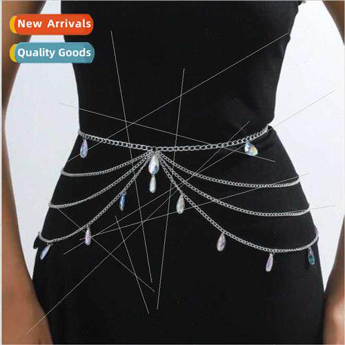 3284 waist chain gothic waist chain water drop crystal Chris