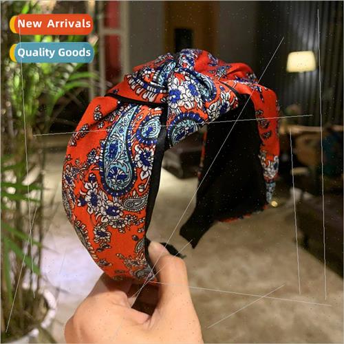 Korean sweet cloth hair accessories wide side cashew crushed