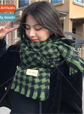 Scarf Women Hundred Christmas Green Plaid Scarf Shawl Cashme