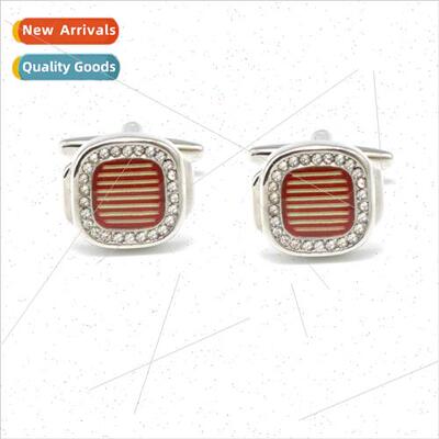 Transparent red lacquer drop cufflinks French shirt men cuff