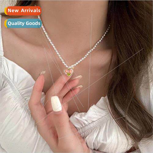 Tulip Flower Heart Necklace 2022 New Women Summer Pearl Neck