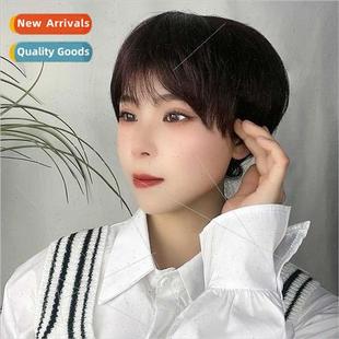 Wigs 适用men women handsome center parted bangs fluffy short