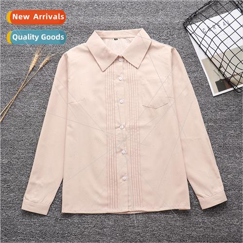 JK Pointed Collar Front Organ Pleat Shirt Long Sleeve Square