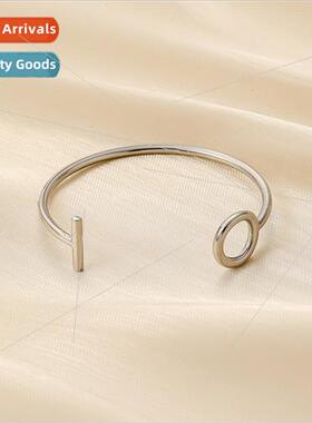 Fashion minimalist stainless steel simple OT adjustable brac