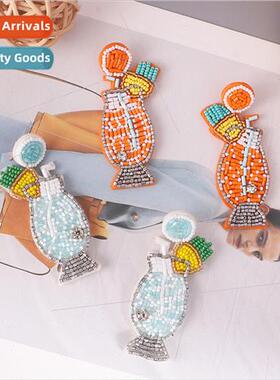 ins nd accessories vacation earrings handmade sewing colorfu