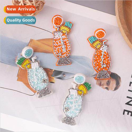 ins nd accessories vacation earrings handmade sewing colorfu