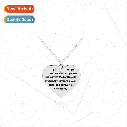 new creative mother day gift TO MOM heart engraved necklace