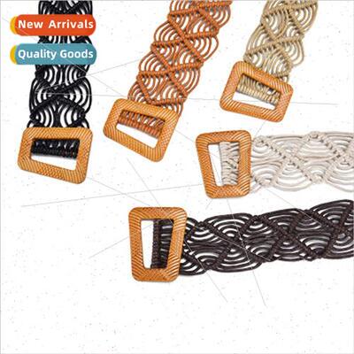 Spring Summer Ethnic Bohemian Waxed Rope Hollowed Out Braide