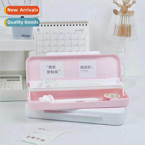Pencil case female ins Japan simple cute large-capacy double