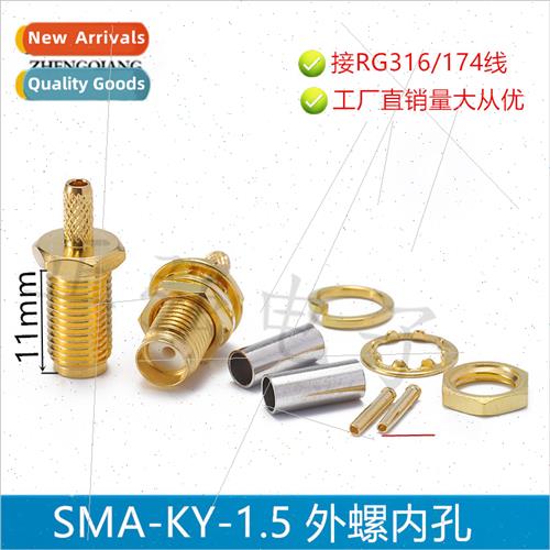 SMA female posive SMA-KY-1.5 crimp outer screw inner hole to