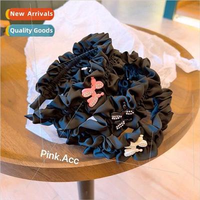 pleated large intestine bud hair band rhinestone balloon dog