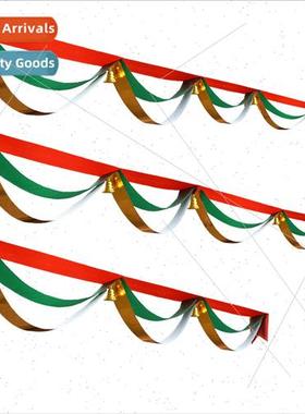 Wave flag Christmas scene venue decoration ceiling ribbon ha
