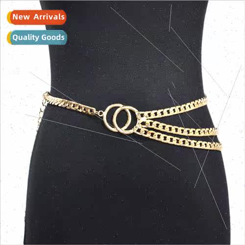 Fashion versatile women metal waist chain beautiful luxury c