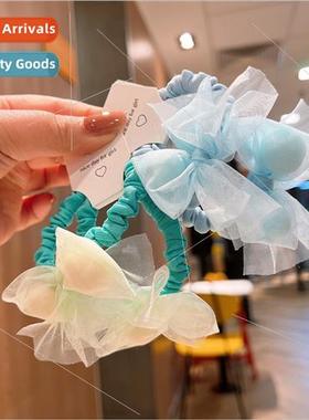 Knocking cute drops candy color bow headband hair tie leathe