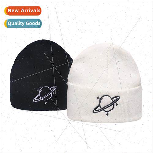 New black whe space universe satelle embroidery wool cap war