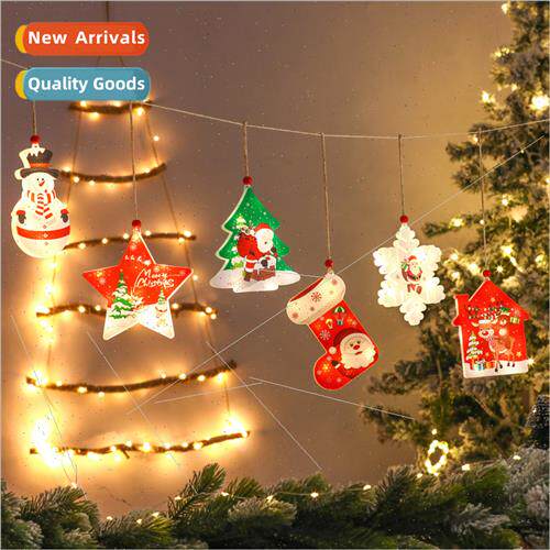 Snowman socks snowflake colorful lights Christmas e pendant