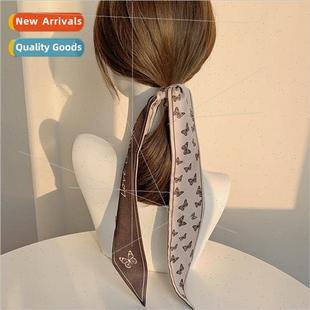 Elegant temperament scarf hair bins tie hair fluttering belt