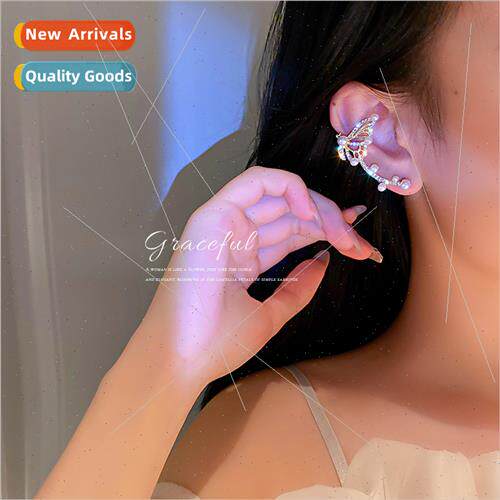 Korea butterfly pearl ear bone clip earrings onepcs sense ea