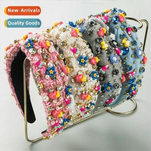 适用women diamond hair glass bands stitched Europe hand